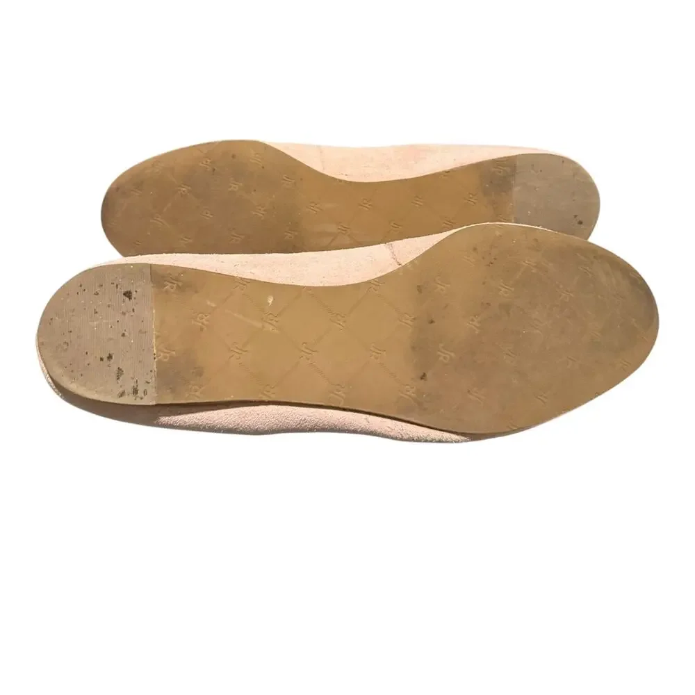 Jack Rogers ANICE Gold Pineapple Suede Flat Pink Blush Embroidered Shoes Size 9 - Picture 9 of 9